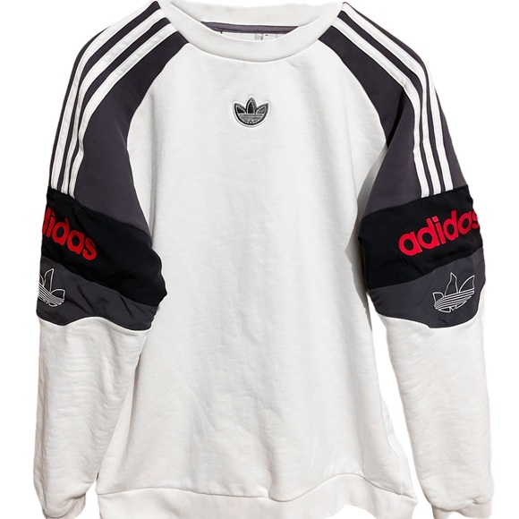 adidas Originals Other - adidas Originals White, Black & Red Crewneck Sweatshirt